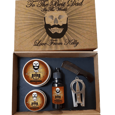 Personalised Beard Grooming Kit Traditional Men's Grooming The Beard and The Wonderful Cedarwood 