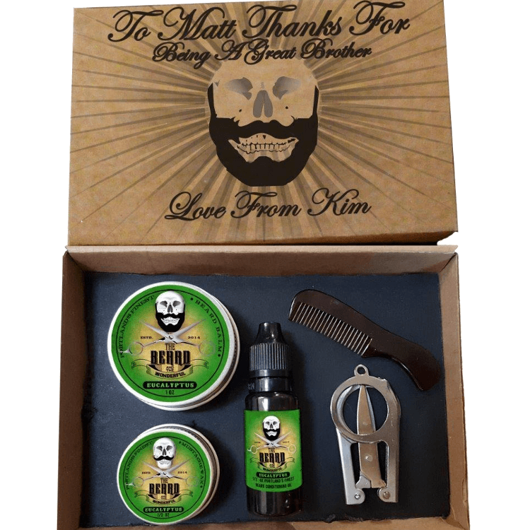 Personalised Beard Grooming Kit Traditional Men's Grooming The Beard and The Wonderful Eucalyptus 