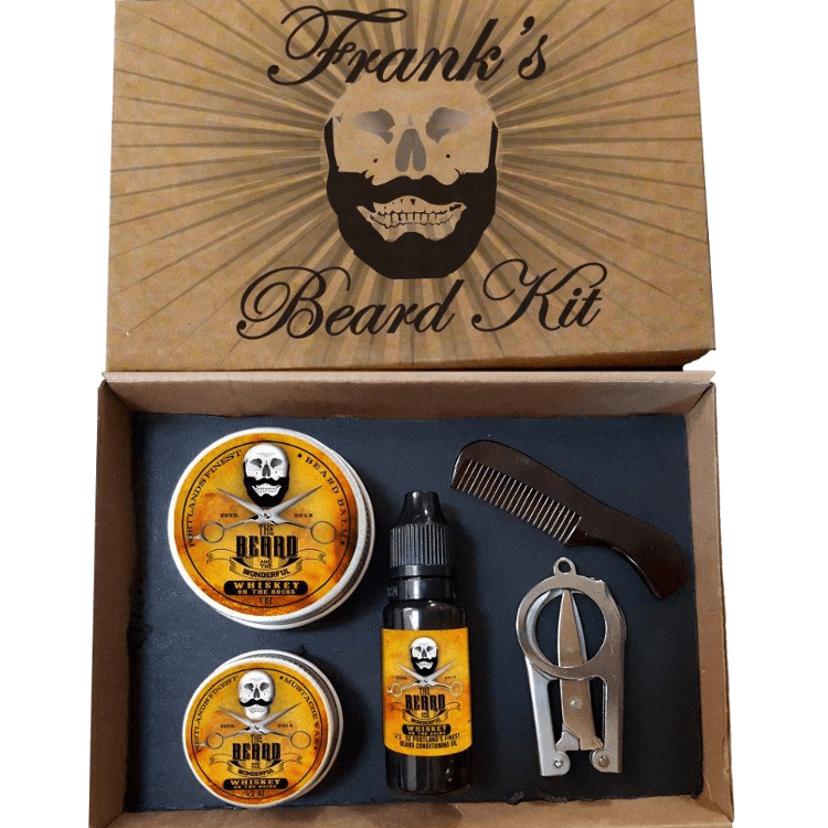 Personalised Beard Grooming Kit Traditional Men's Grooming The Beard and The Wonderful Whiskey on the Rocks 