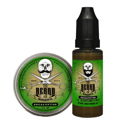 Finest Moustache Wax & Conditioning Beard Oil Set Traditional Men's Grooming The Beard And The Wonderful Eucalyptus 