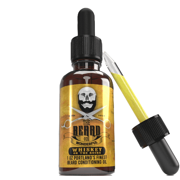 Beard Oil BIG 1Oz Bottle. Traditional Men's Grooming The Beard and The Wonderful Whiskey on the Rocks 