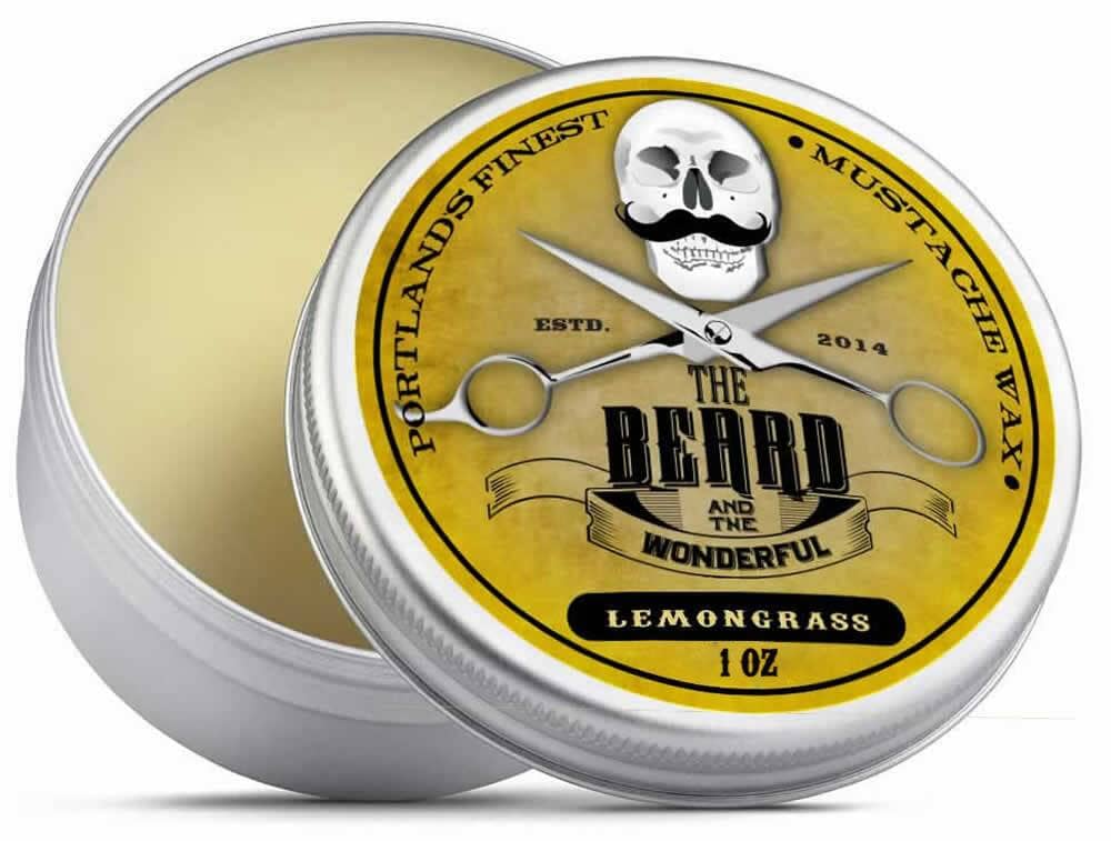 Beard and Moustache Wax Strong Hold Traditional Men's Grooming The Beard and The Wonderful Lemongrass(Essential Oil) 
