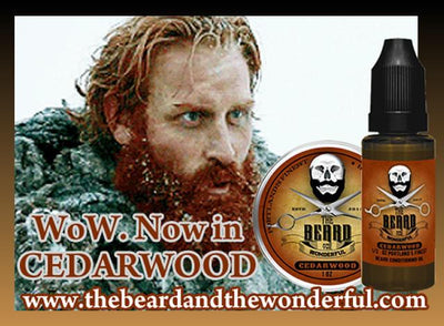 CEDARWOOD FRAGRANCE ADDED TO ALL BEARD GROOMING PRODUCTS