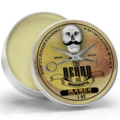 Beard and Moustache Wax Strong Hold Traditional Men's Grooming The Beard and The Wonderful Mango & Vanilla (Sweet and fruity) 