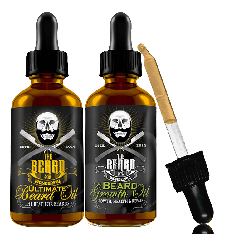 Ultimate & Beard Growth Oil Combo 2 x 30ml Bottles 100% Natural Money Saving Set for Growth, Conditioning, Volume and Softness The Beard and The Wonderful 
