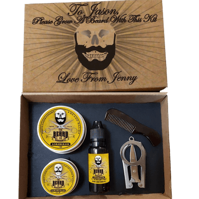 Personalised Beard Grooming Kit Traditional Men's Grooming The Beard and The Wonderful Lemongrass 