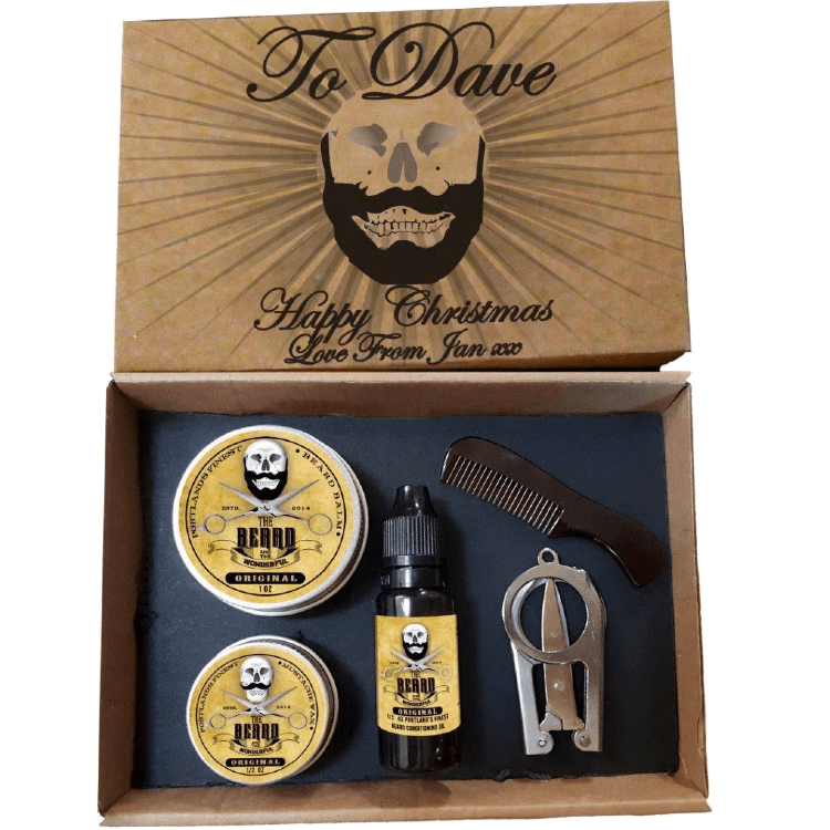 Personalised Beard Grooming Kit Traditional Men's Grooming The Beard and The Wonderful Original Lo-Scent 