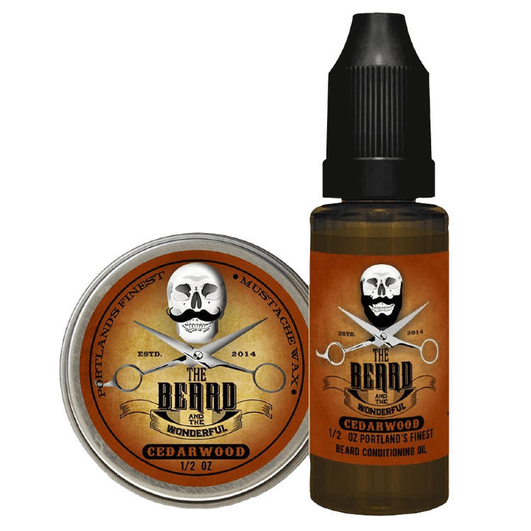 Finest Moustache Wax & Conditioning Beard Oil Set Traditional Men's Grooming The Beard And The Wonderful Cedarwood 