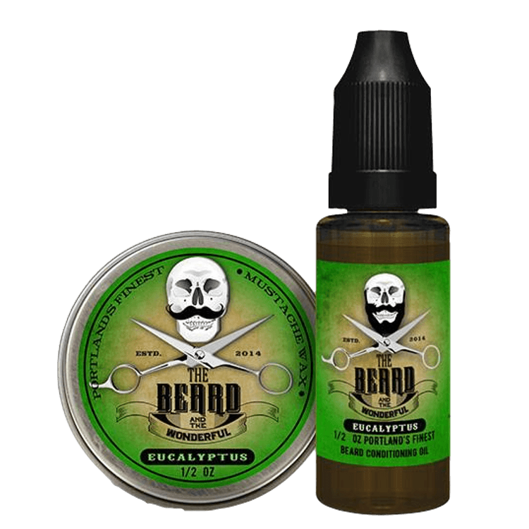 Finest Moustache Wax & Conditioning Beard Oil Set Traditional Men's Grooming The Beard And The Wonderful Eucalyptus 