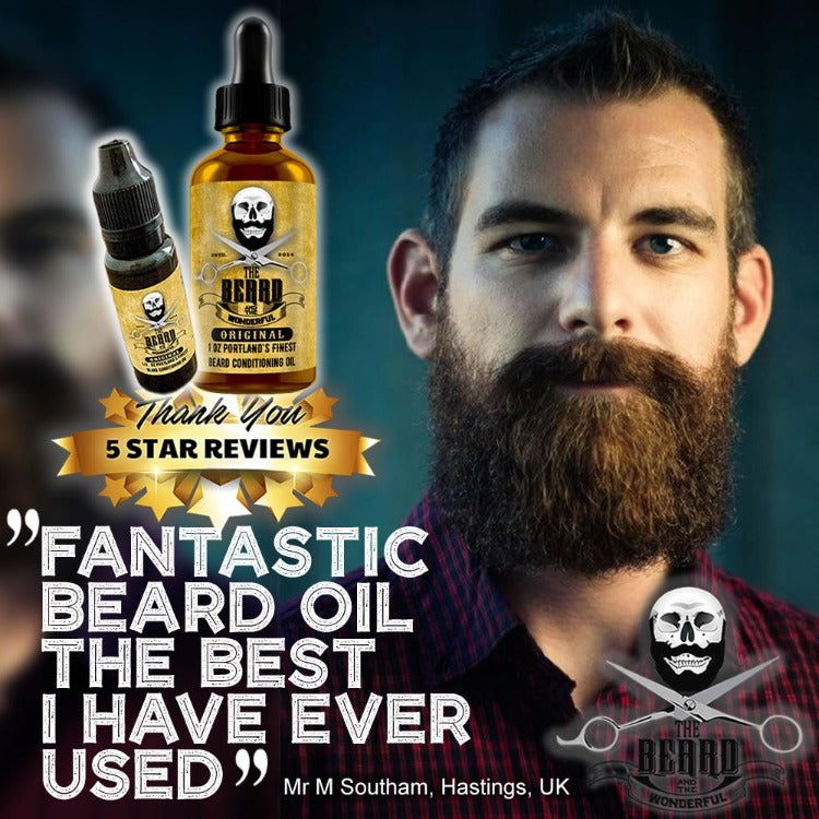Beard Busting Oil Combo BIG 1Oz Bathroom Bottle & 15ml Pocket Size. Conditioning, Strengthening, Softening, Growth Blend - The Beard and The Wonderful