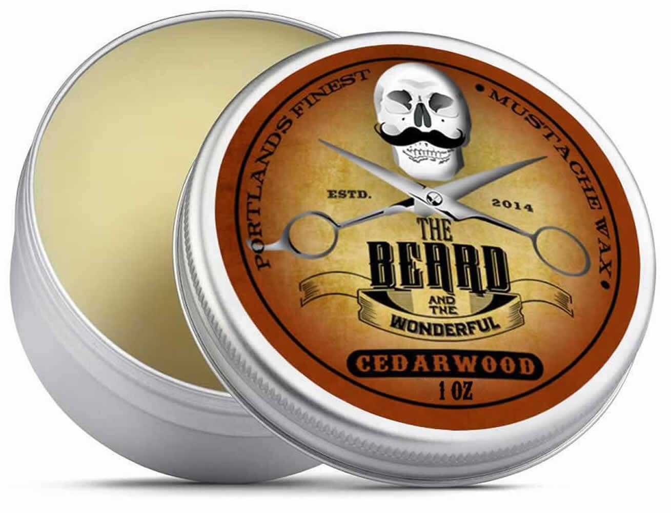 Beard and Moustache Wax Strong Hold Traditional Men's Grooming The Beard and The Wonderful Cedarwood (Essential Oil) 
