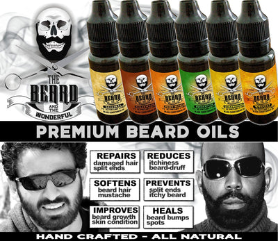 Complete Beard Oil Collection 6 x Bottles Premium Beard Oil In 6 Fragrances - The Beard and The Wonderful