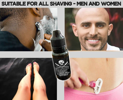 Natural Shaving Oil - Heal, Protect, Soothe, Moisturise, Nourish with Teatree Oil, Eucalyptus Oil, Jojoba and Hemp Seed Oil Use as a Pre Shave Oil or Post Shave Moisturiser - The Beard and The Wonderful