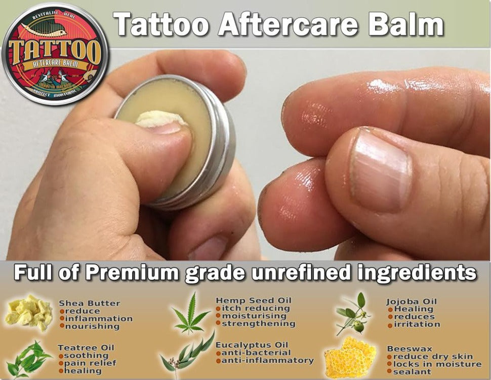 Tattoo Aftercare Balm, Healing, Moisturising, Revitalising, Protecting, Soothing 15ml Tin - The Beard and The Wonderful