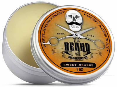 Beard and Moustache Wax Strong Hold Traditional Men's Grooming The Beard and The Wonderful Sweet Orange (Essential Oil) 